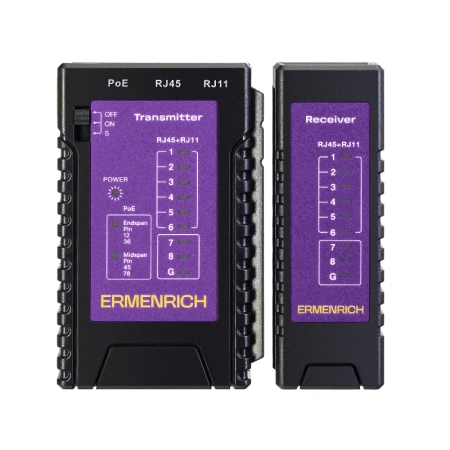 Кабельный тестер Ermenrich NetGeeks NP10, фиолетовый купить по низкой цене | МАКСПРОФИТ